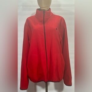 IZOD MEN’S  LONG SLEEVE RED ZIP-UP JACKET SIZE LARGE READY TO WEAR